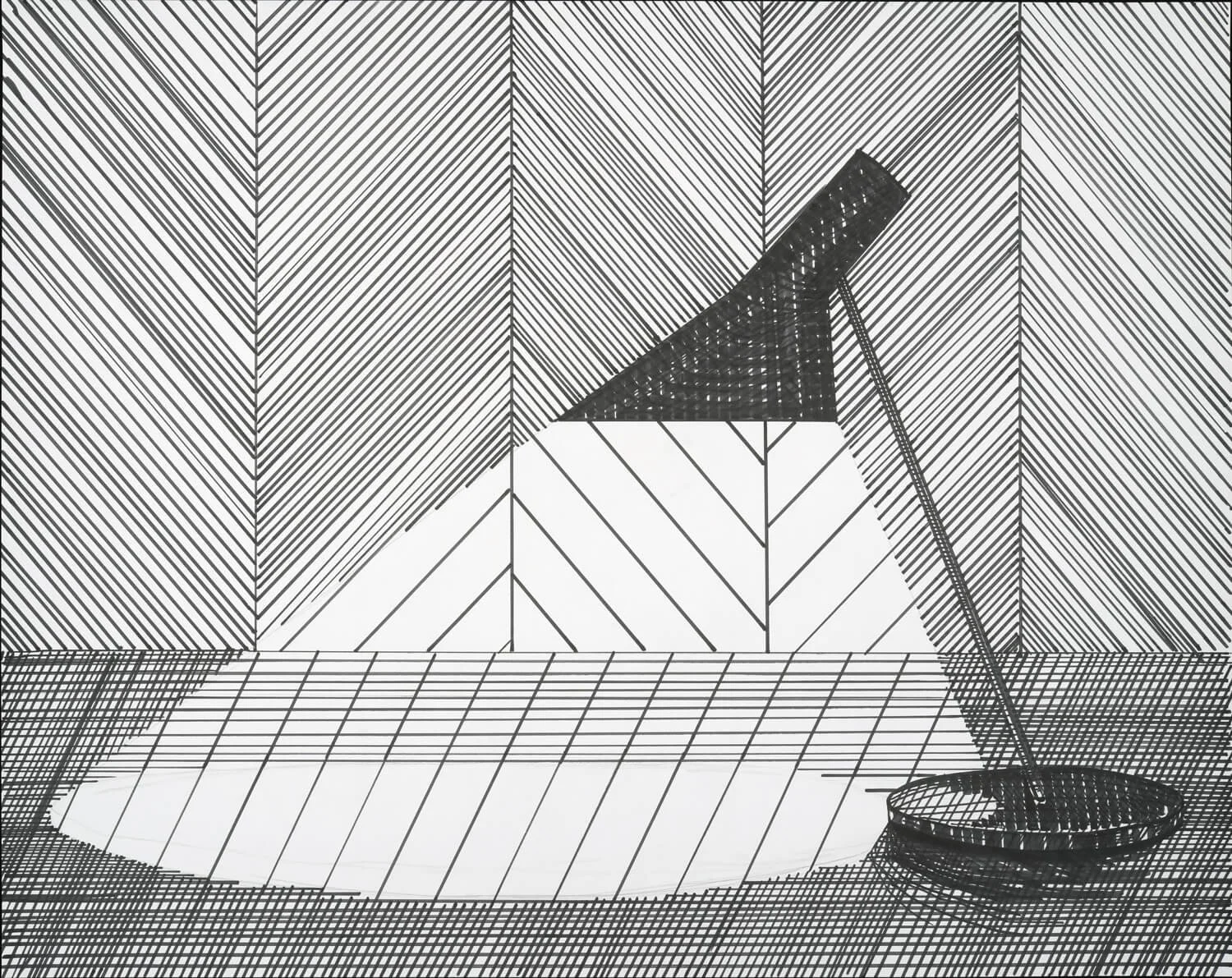 That Famous Lamp from Memory, Pen and ink on paper, 2020 by Erik Parra