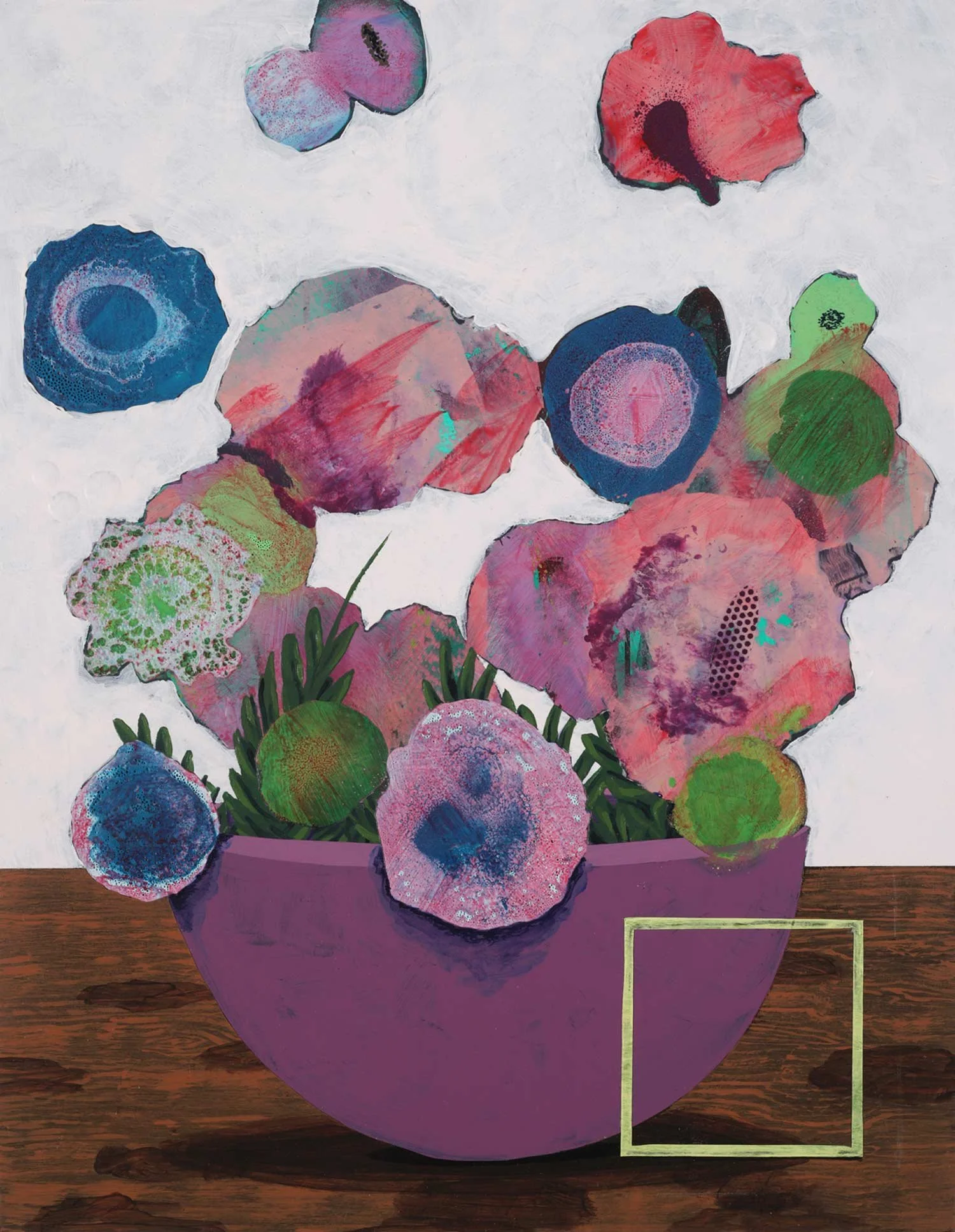 Arrangement with Square, acrylic on panel, 2023 by Erik Parra