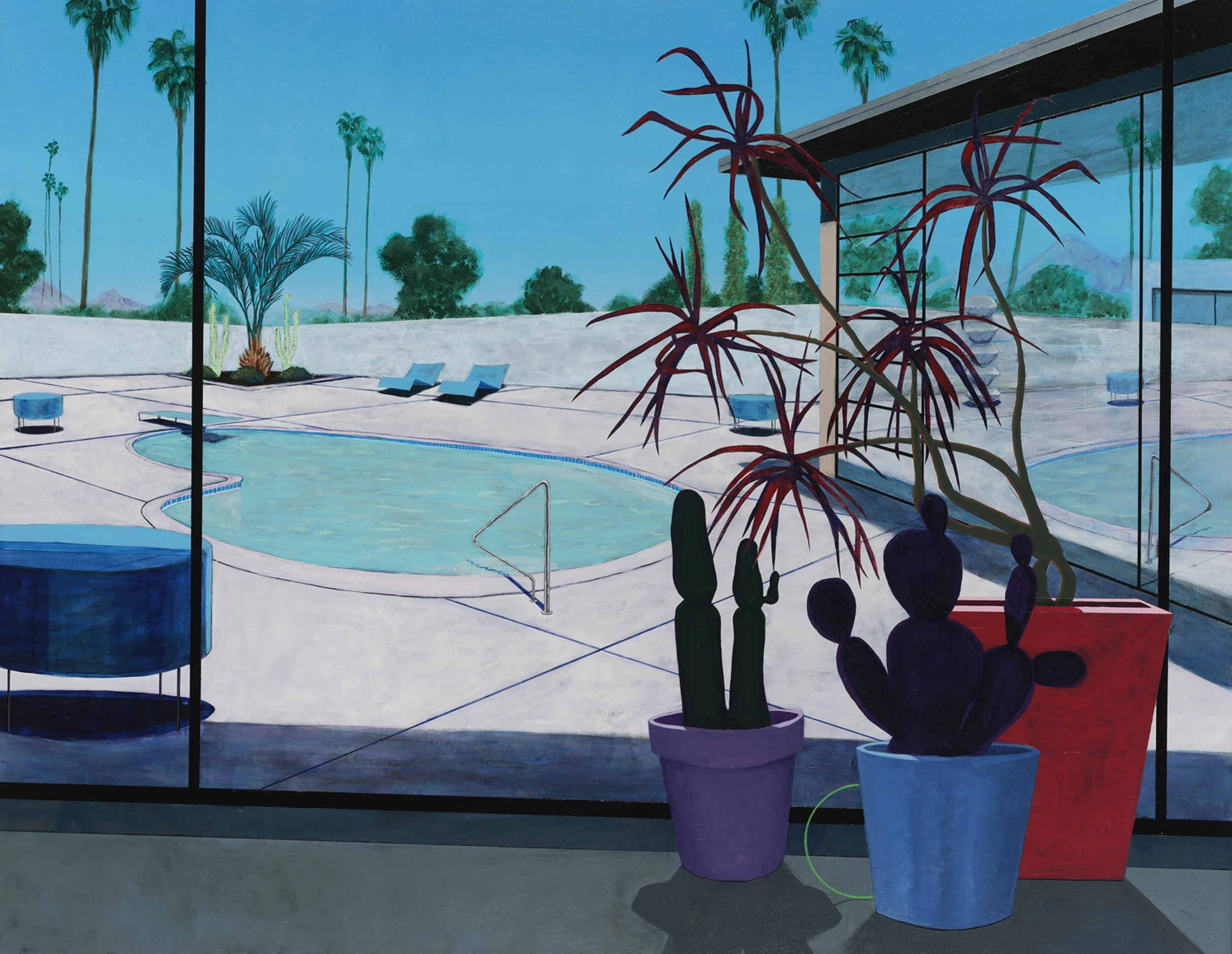 Rearview (Chasing the Dragon), acrylic on canvas, 2023 by Erik Parra