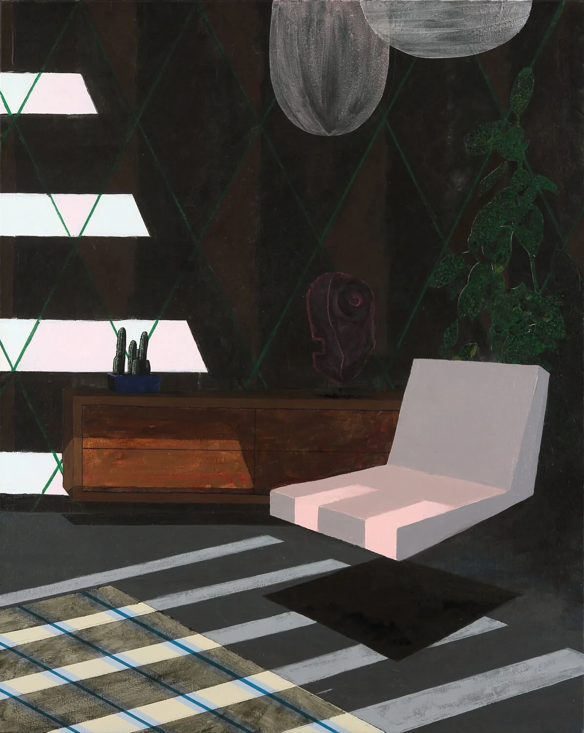 Dark Interior, acrylic on canvas, 2017 by Erik Parra