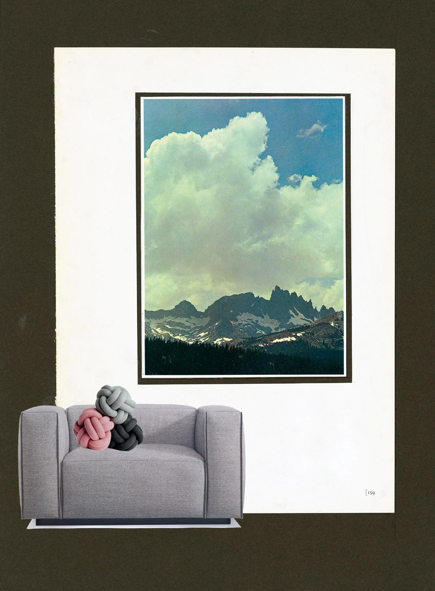 Pillow Mountain, Collage on paper, 2019 by Erik Parra