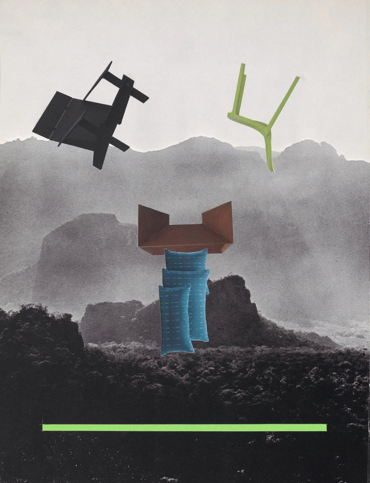 Modern Pareidoliac 01, Collage on paper, 2021 by Erik Parra