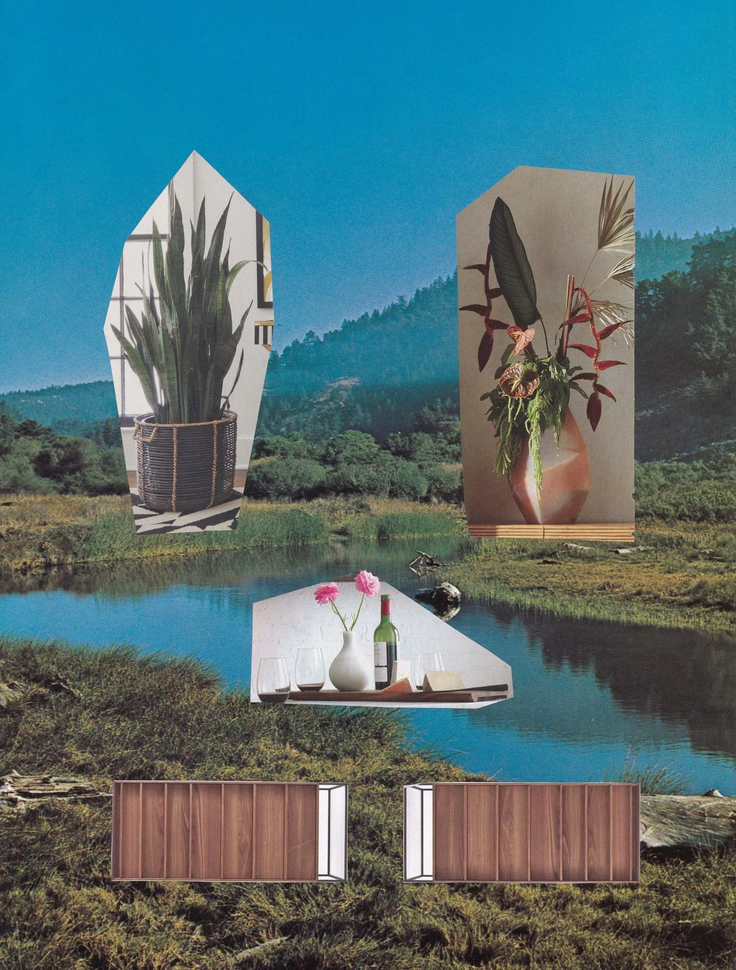 Floral Arrangements, Collage on paper, 2023 by Erik Parra