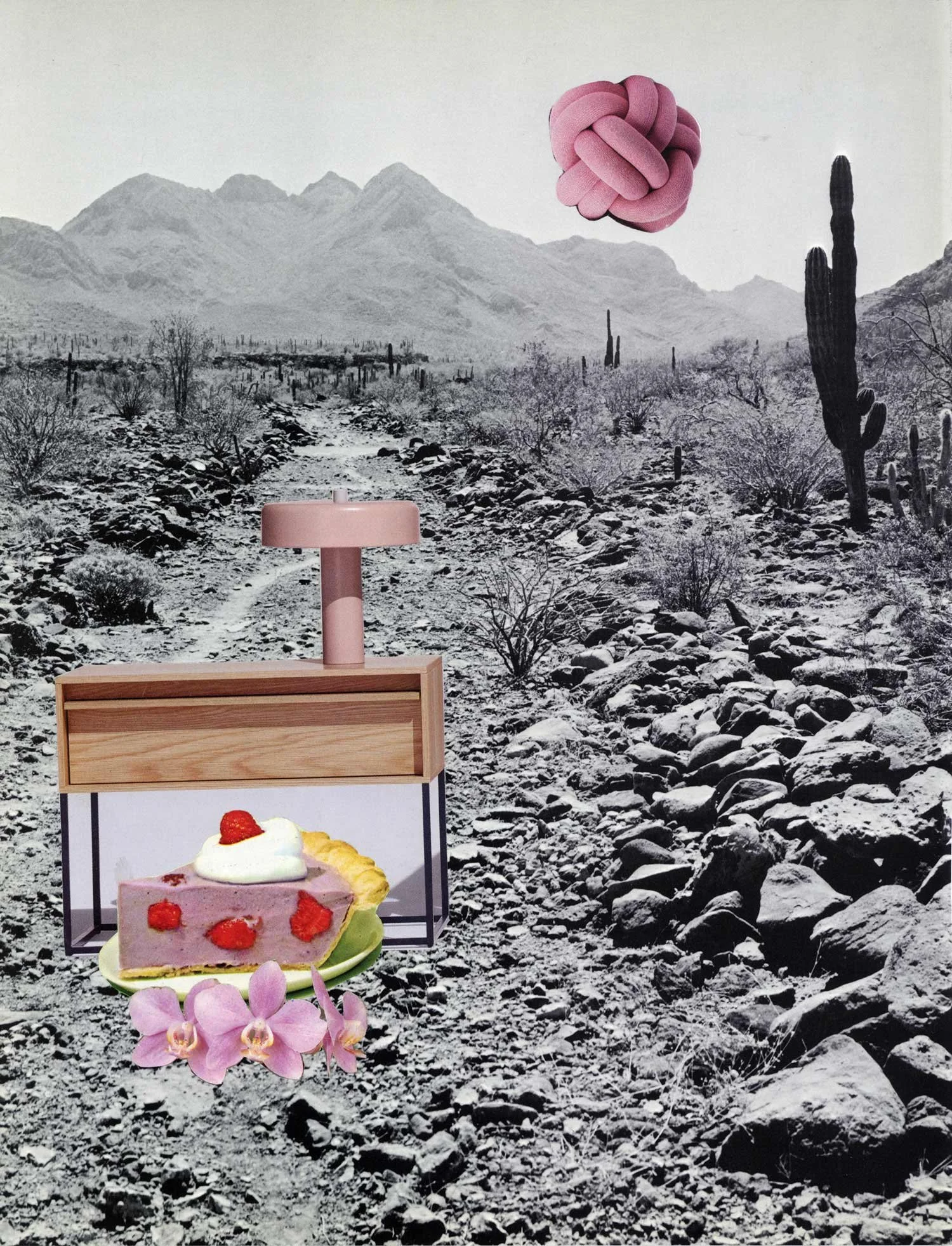 Just Deserts 3, Collage on paper, 2024 by Erik Parra