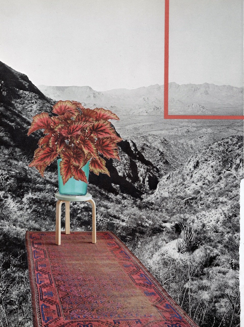 Entry, Way, Collage on paper, 2024 by Erik Parra