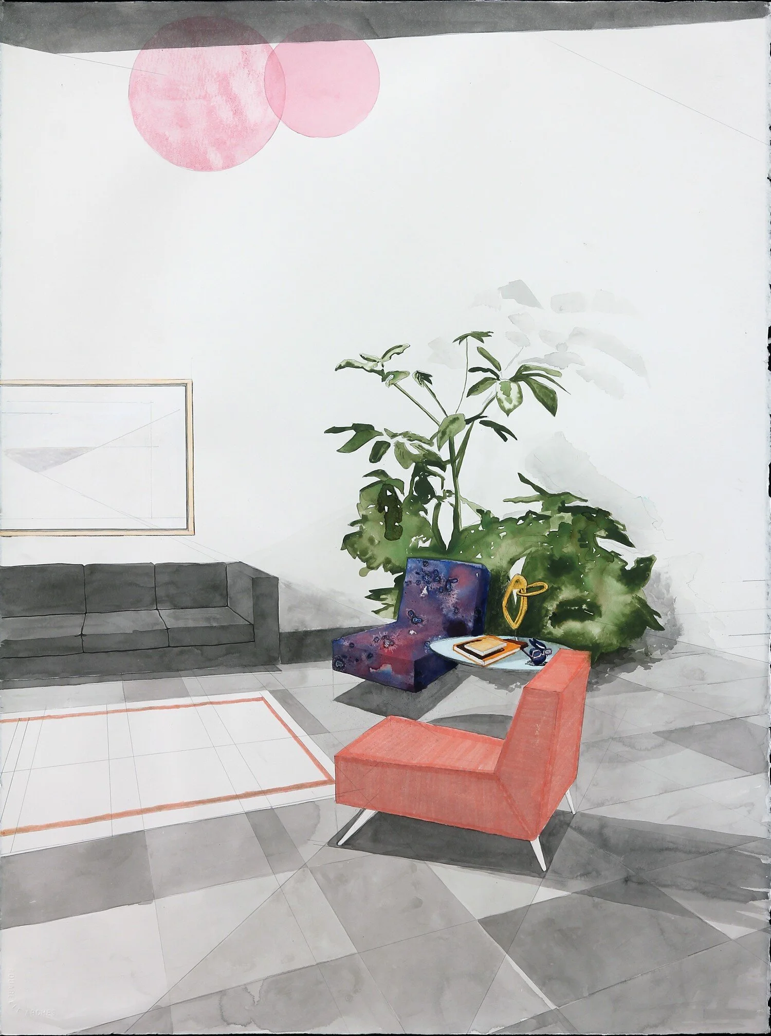 Living Room with Scultpure