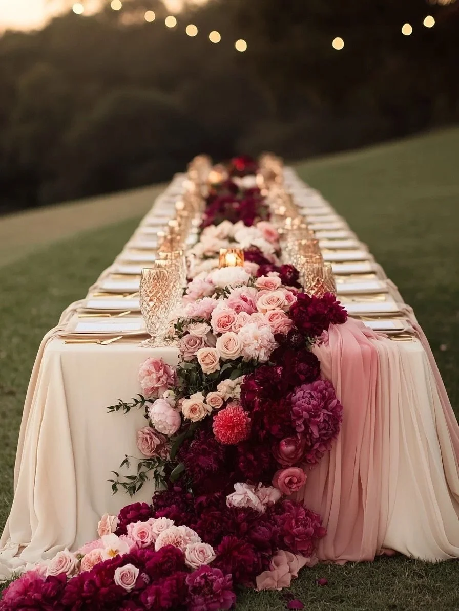 Colors that tell a love story 💍
Burgundy for passion, baby pink for sweetness.
The perfect combination for a dreamy wedding