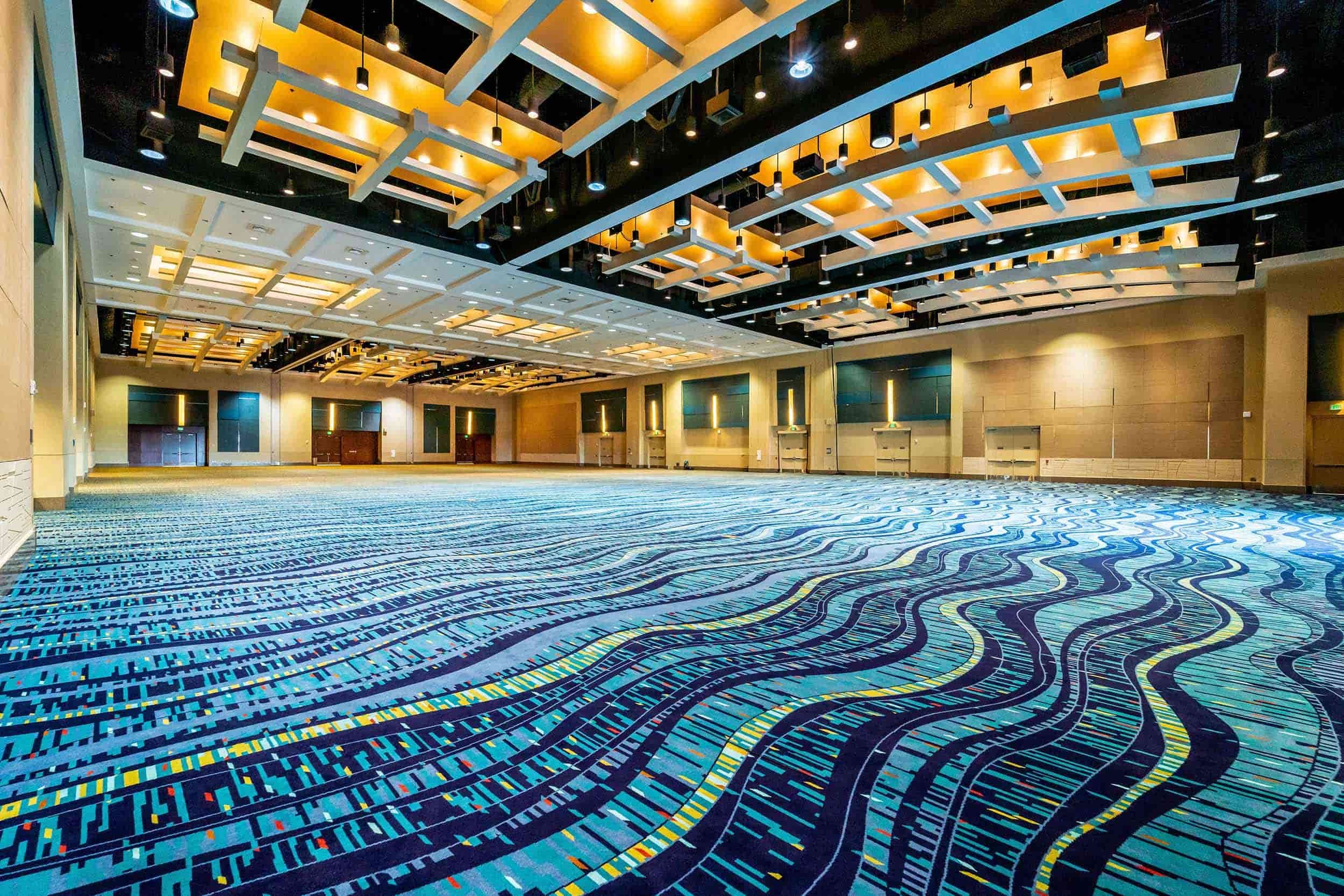 Axminster carpet used in a convention center or event space