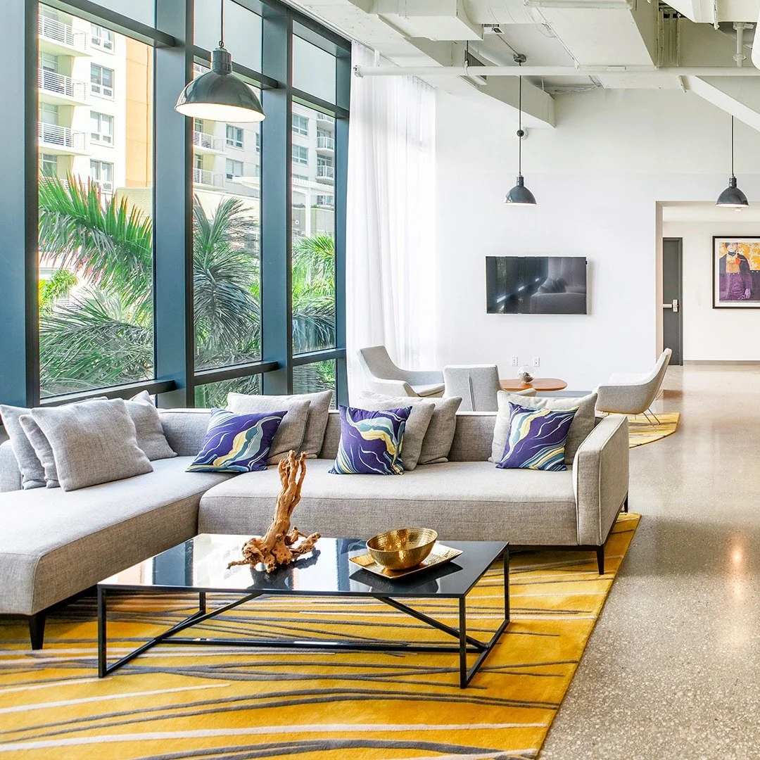 how to size and place area rugs in commercial spaces