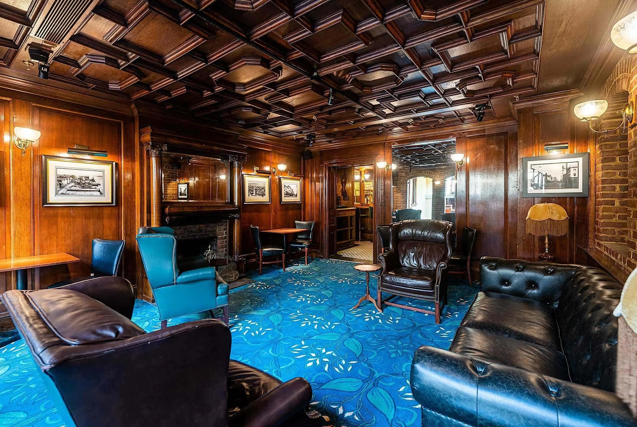 Custom high traffic carpet installed in restaurant lounge