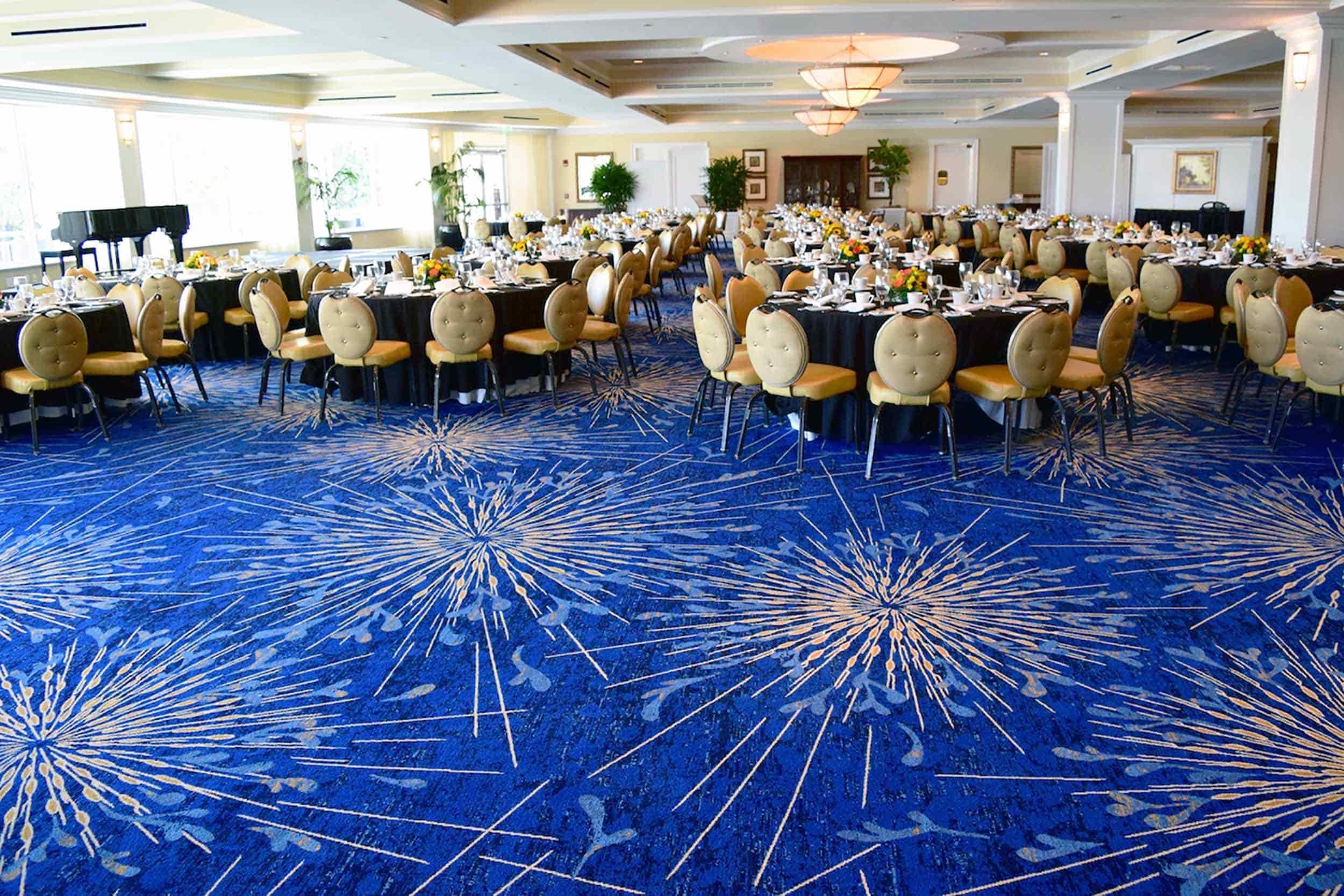 Axminster carpet installed in a high traffic ballroom