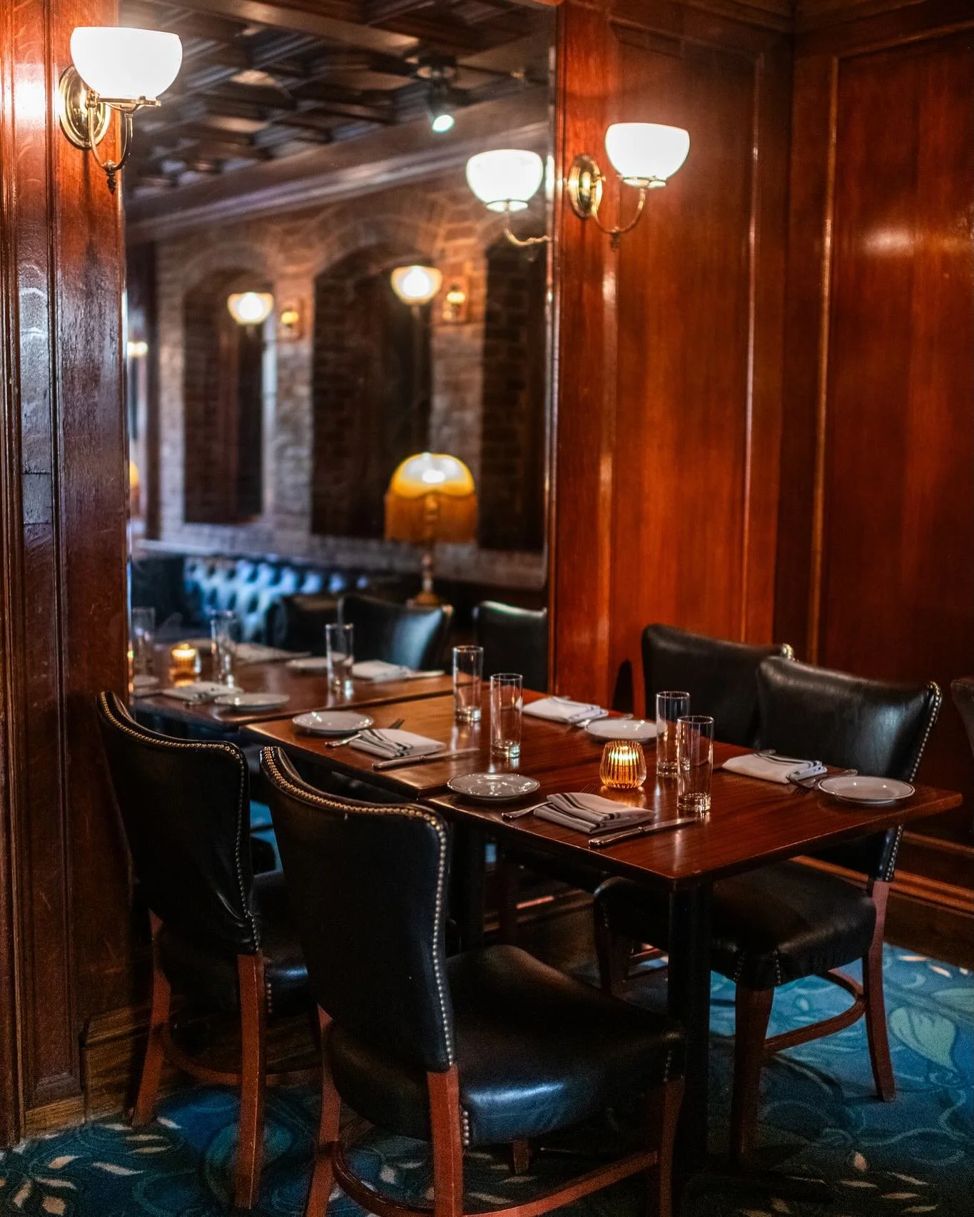 French restaurant custom carpet installed in main dining room