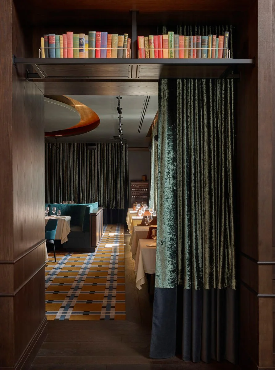 Hospitality interior showcasing custom Axminster carpet at Boilerhouse Prime Steakhouse