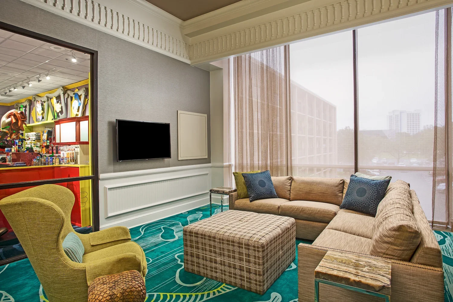 Custom lobby high-traffic carpet