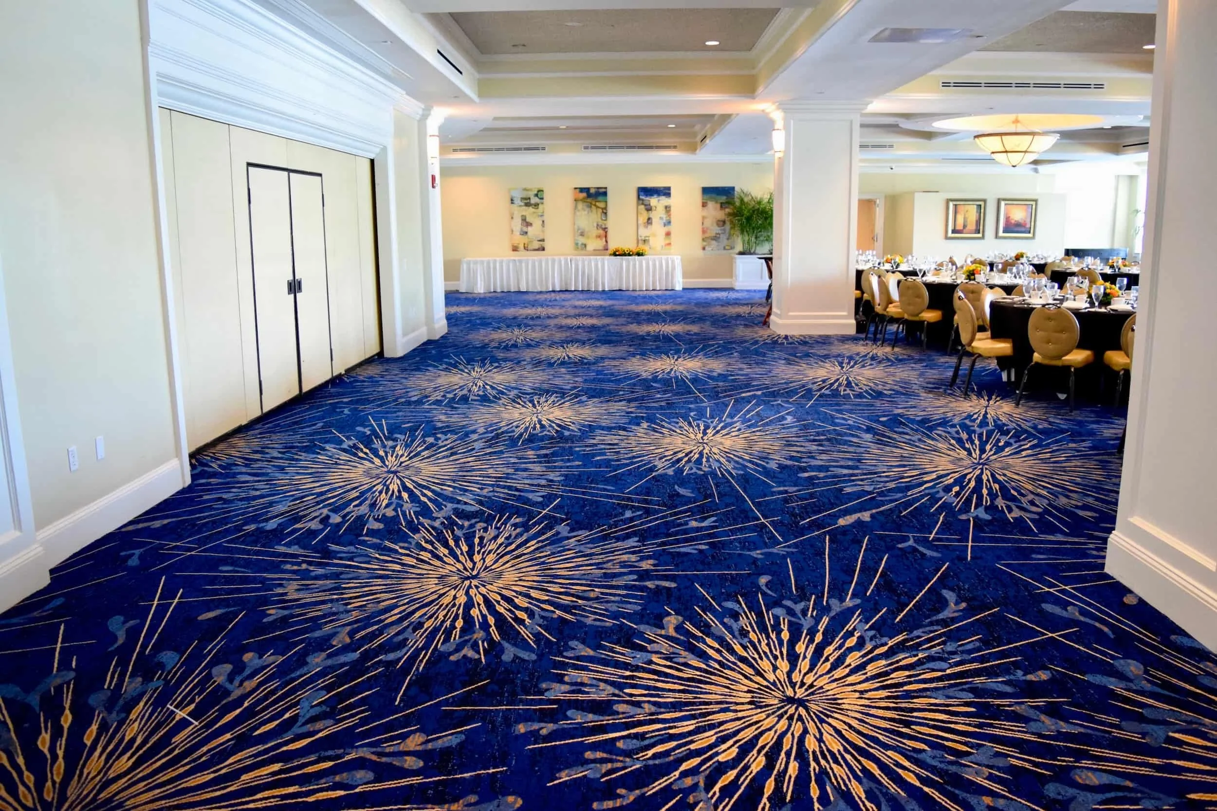 Axminster carpet used in a country club ballroom