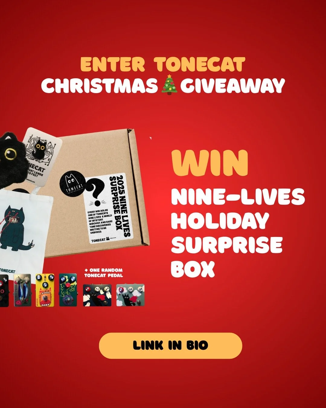 🎄 TONECAT Christmas Giveaway 🐾✨

The holiday meow-gic is here&hellip; and one lucky tone lover will score the Nine-Lives Holiday Surprise Box &mdash; our biggest festive mystery yet! 🎁

To enter:
1️⃣ Sign up on our website (link in bio)
2️⃣ Follow