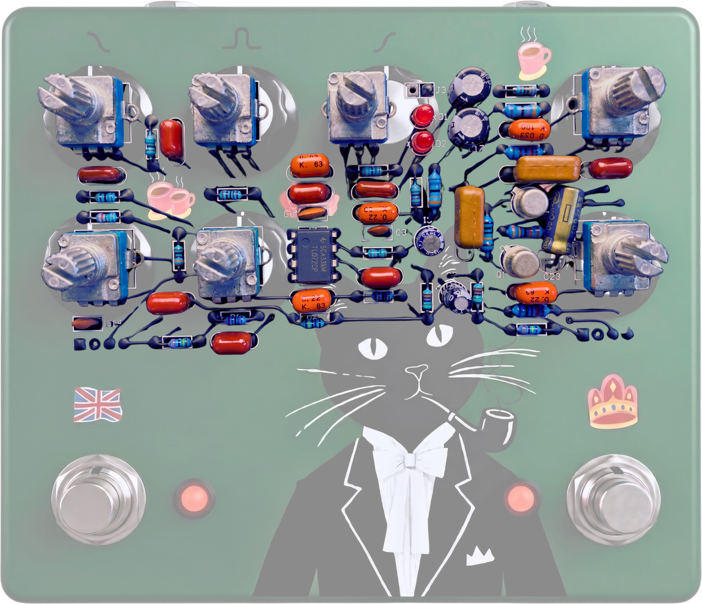 Inspired by the legendary Marshall JCM800 and BC108 silicon Fuzz Face. Discover each voice individually, then experience what happens when they come together.