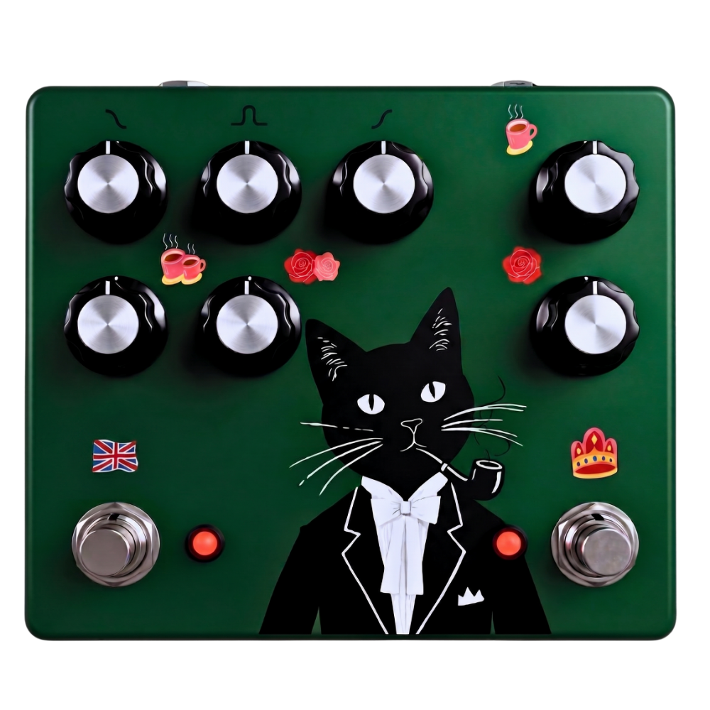 Sir Fuzzington dual overdrive guitar pedal with British stack and vintage fuzz circuits