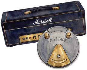 Sir Fuzzington is British Marshall Stack & Vintage Fuzz Face Dual drive Pedal