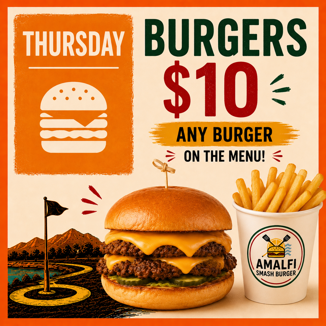 Thursday $10 Burgers 