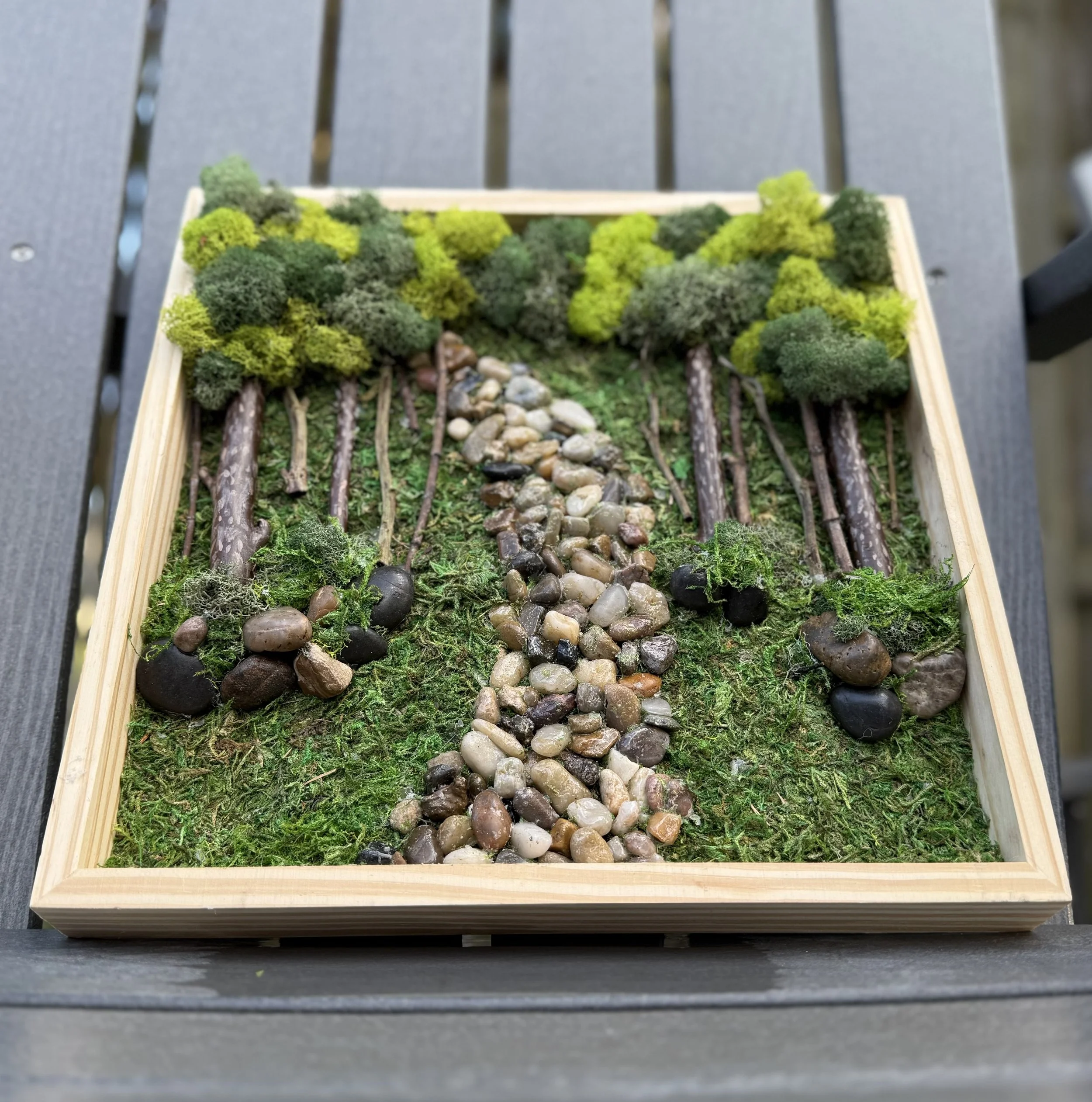Whispers of the Forest Path: One-of-a-Kind Custom Moss Art Piece