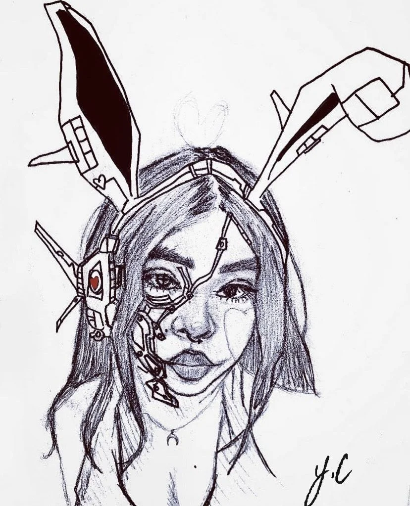 Cyber Bun, 2019, Ink