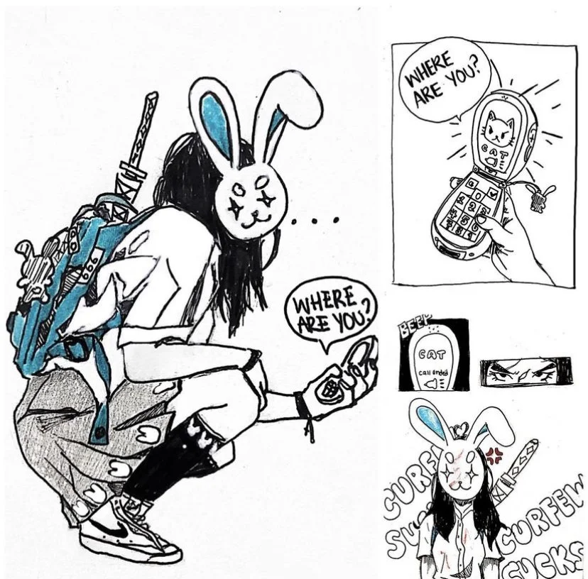 Past Curfew, 2019, Mixed Media