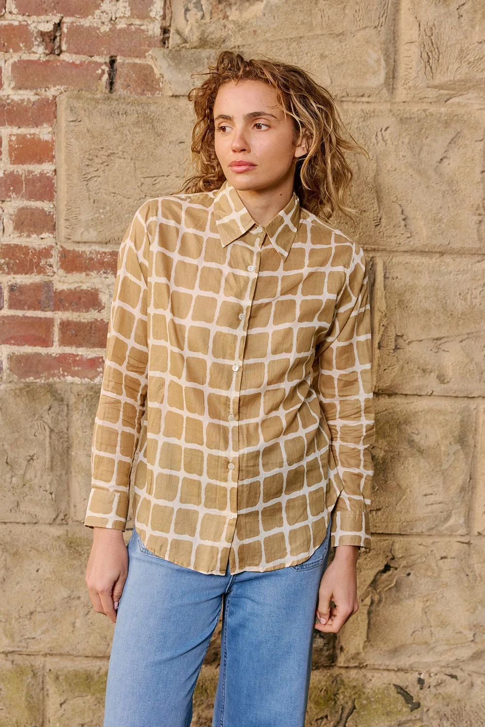 Italian Star Collins Camel Square Shirt