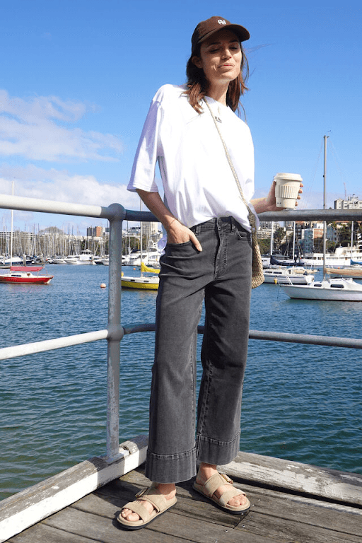 Jude Wide Leg Crop Jean - Washed Black