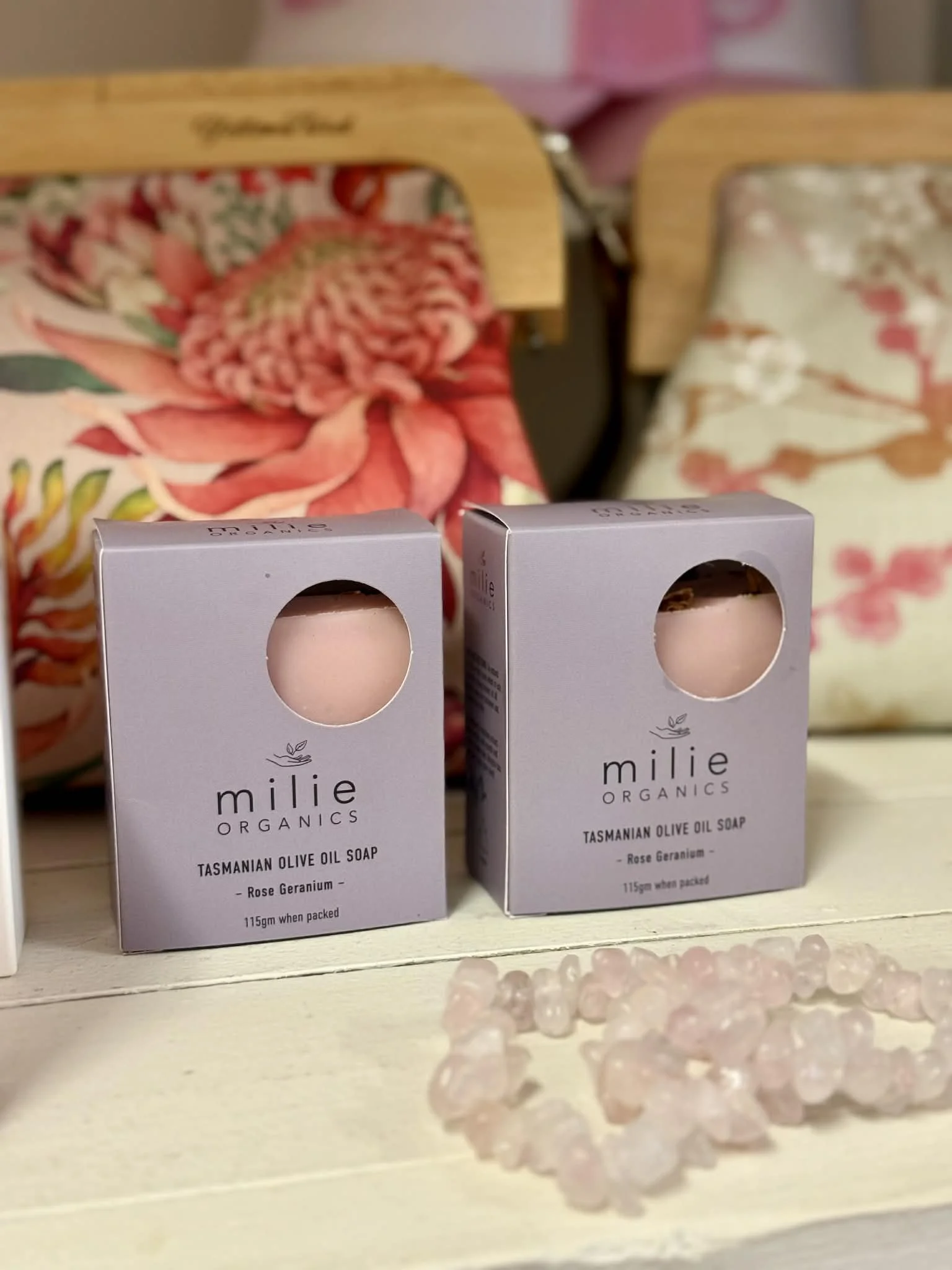 Rose Geranium with Pink Clay Olive Oil Soap