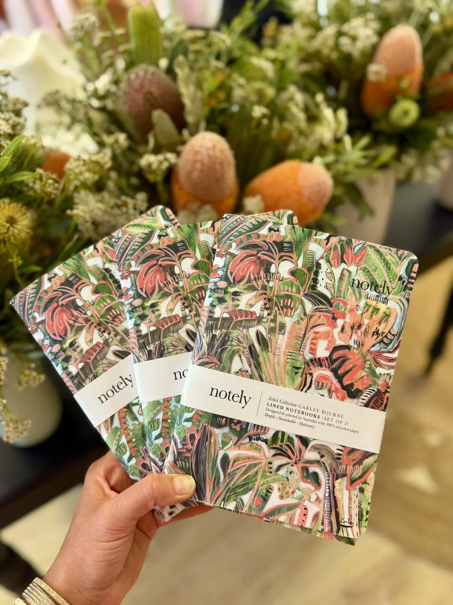 Peachy Green - A5 Notebook Set of 2