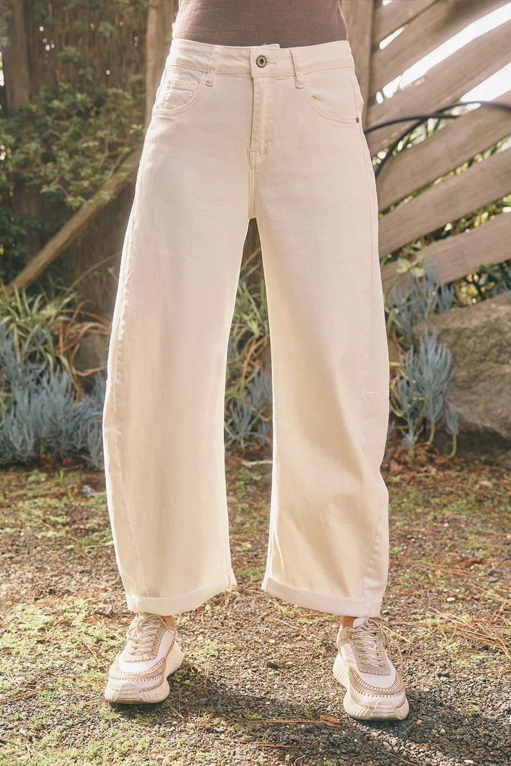Italian Star Ecru Idaho Barrel Jeans
