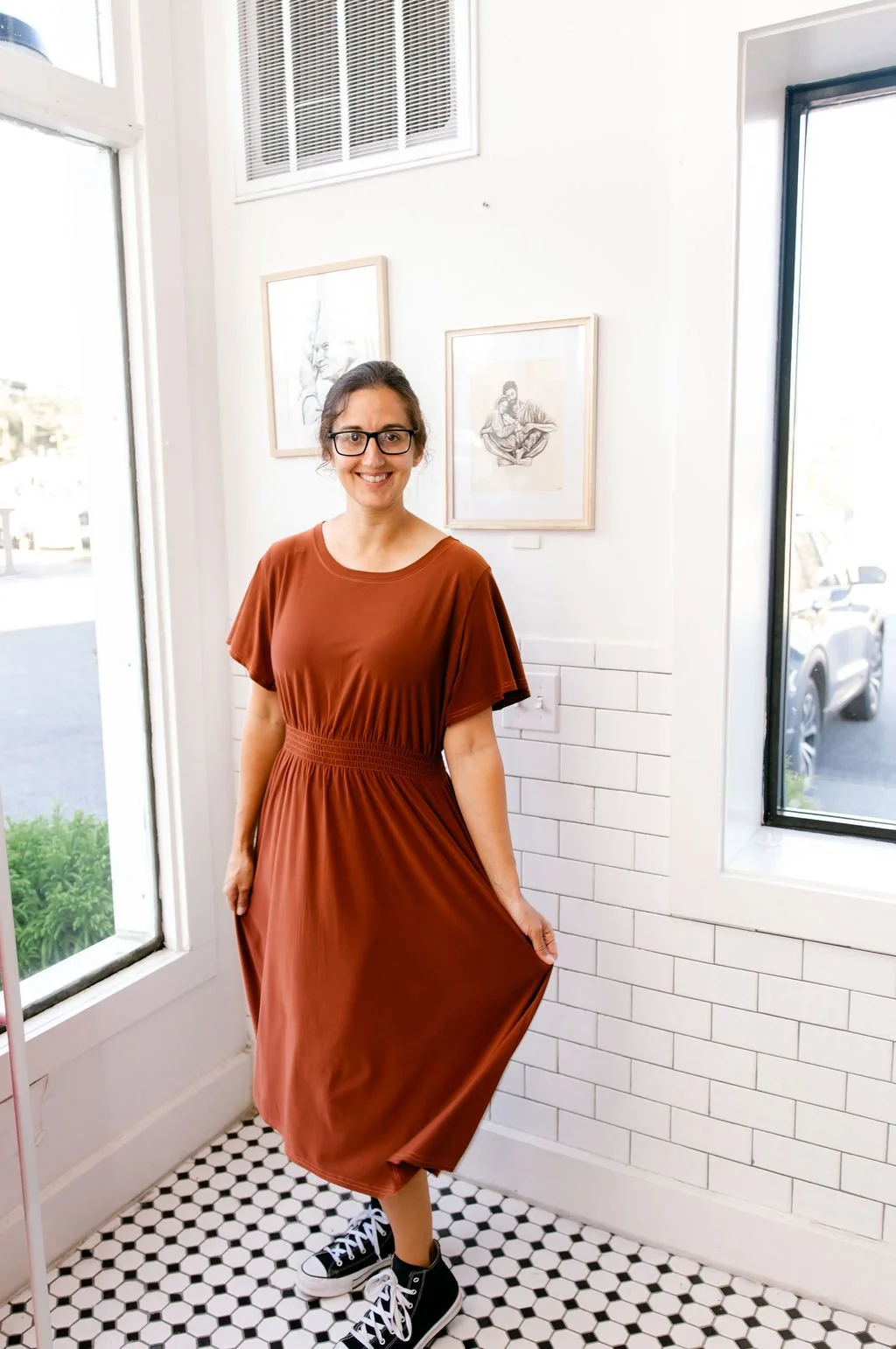 The Ellie Dress in Burnt Sienna