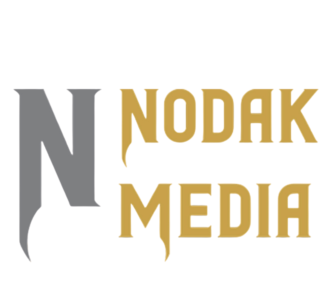 Logo with large gray 'N' and gold and gray text reading 'Nodak Media'.