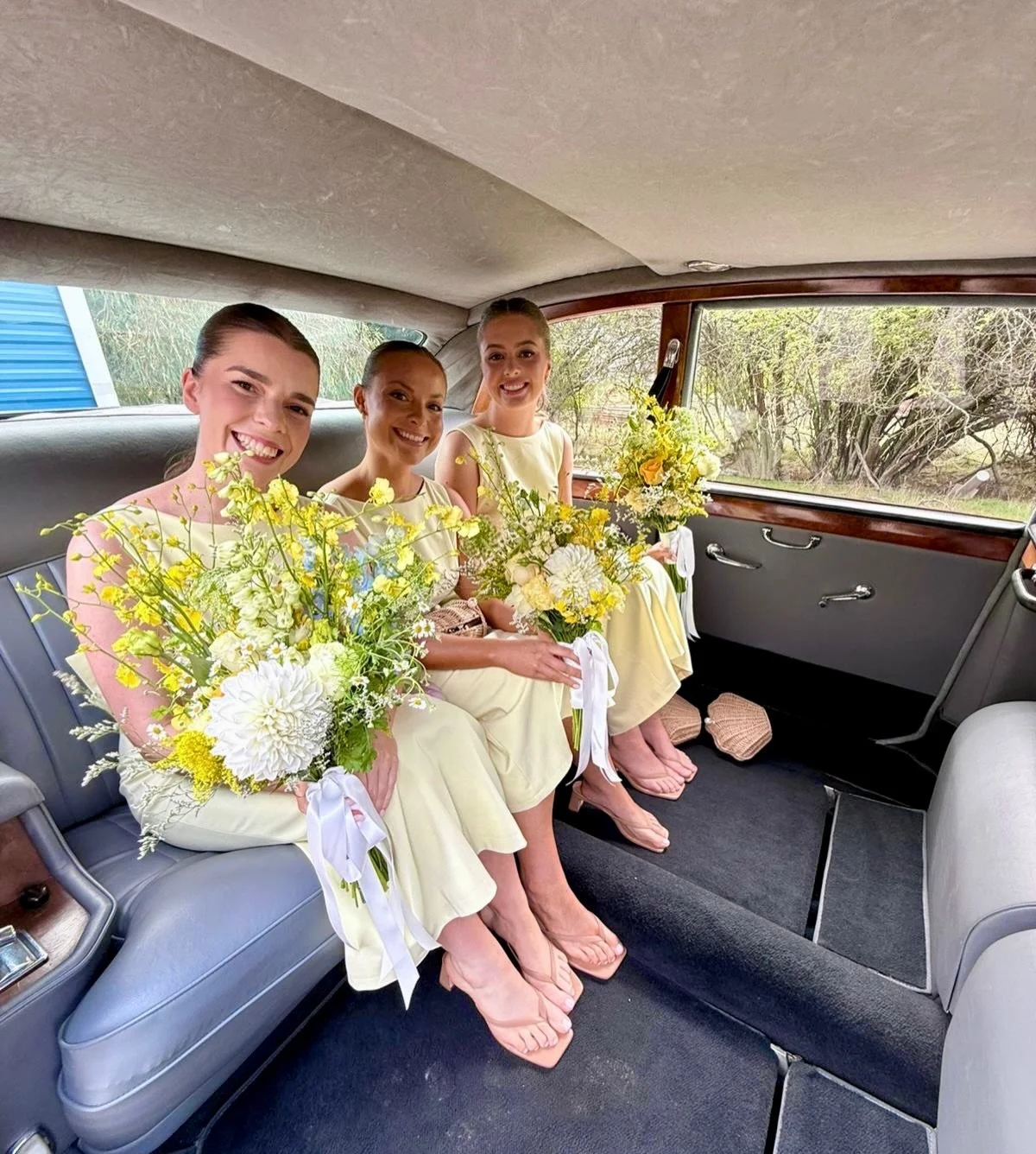 Our beautiful bride Mary shared a deeply emotional arrival as she travelled alongside her proud father in his cherished Jaguar XJ6, while her bridesmaids made a graceful and elegant entrance in our Royal Daimler. 

A truly special moment filled with 