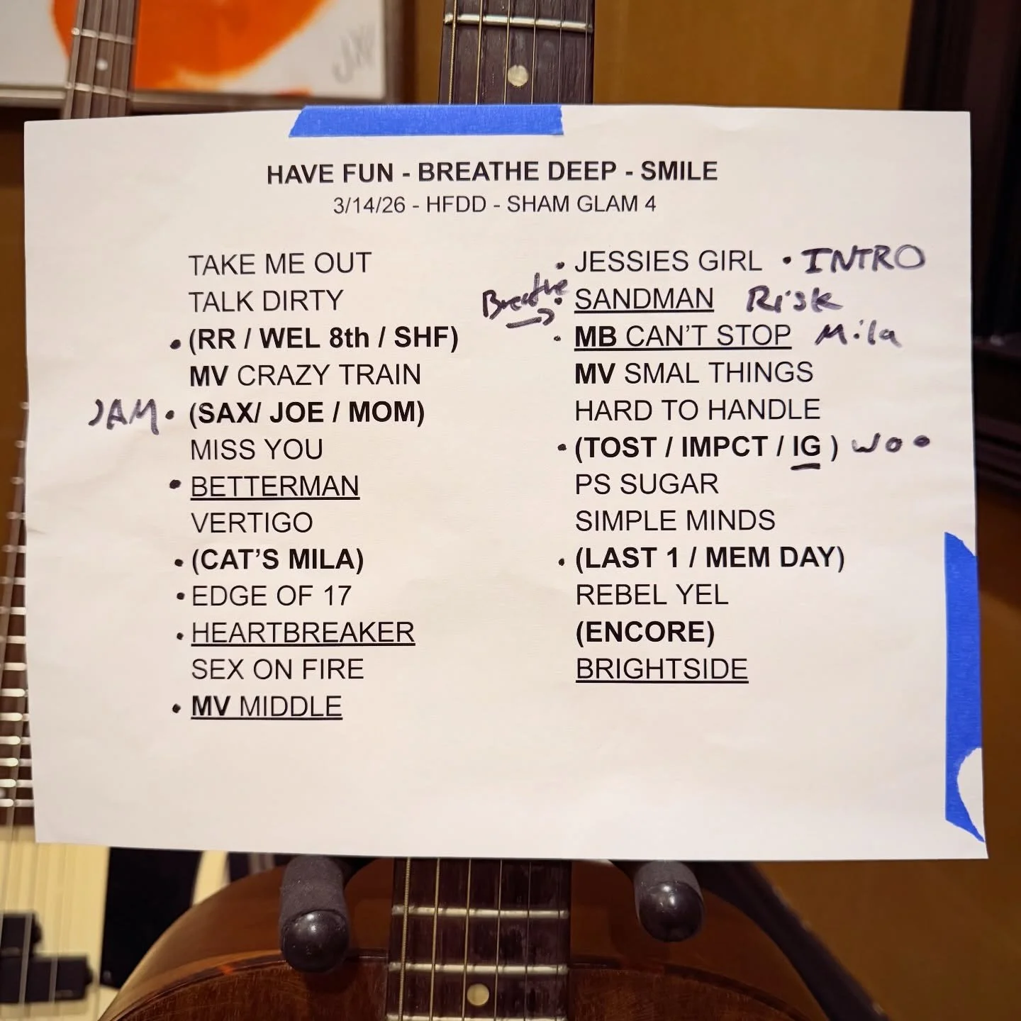 Super-Sized Set List from Sham Glam 4 Saturday night at @ardmoremusichall There was objectively great Yacht Rock before us&hellip;. and we metal-face torpedo&rsquo;d it with reckless abandon. #shamglam4 #hfddband #supersizeme #sonofabeach