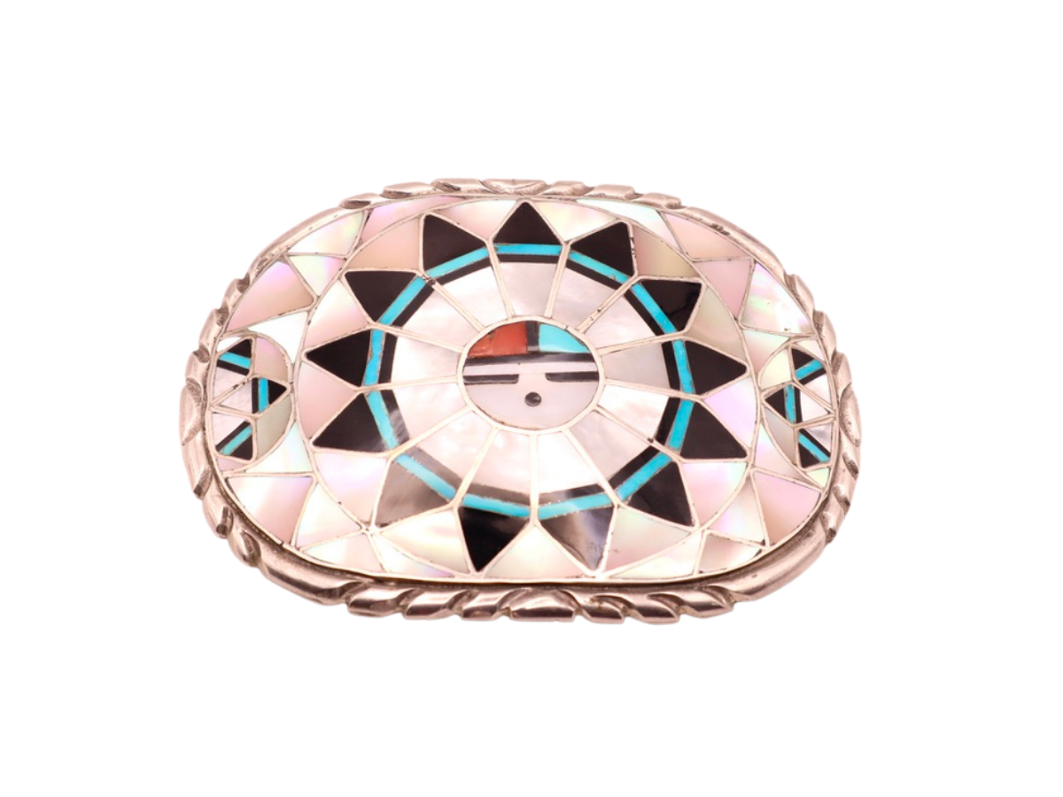 Zuni Sunface Channel Inlay Buckle RLK