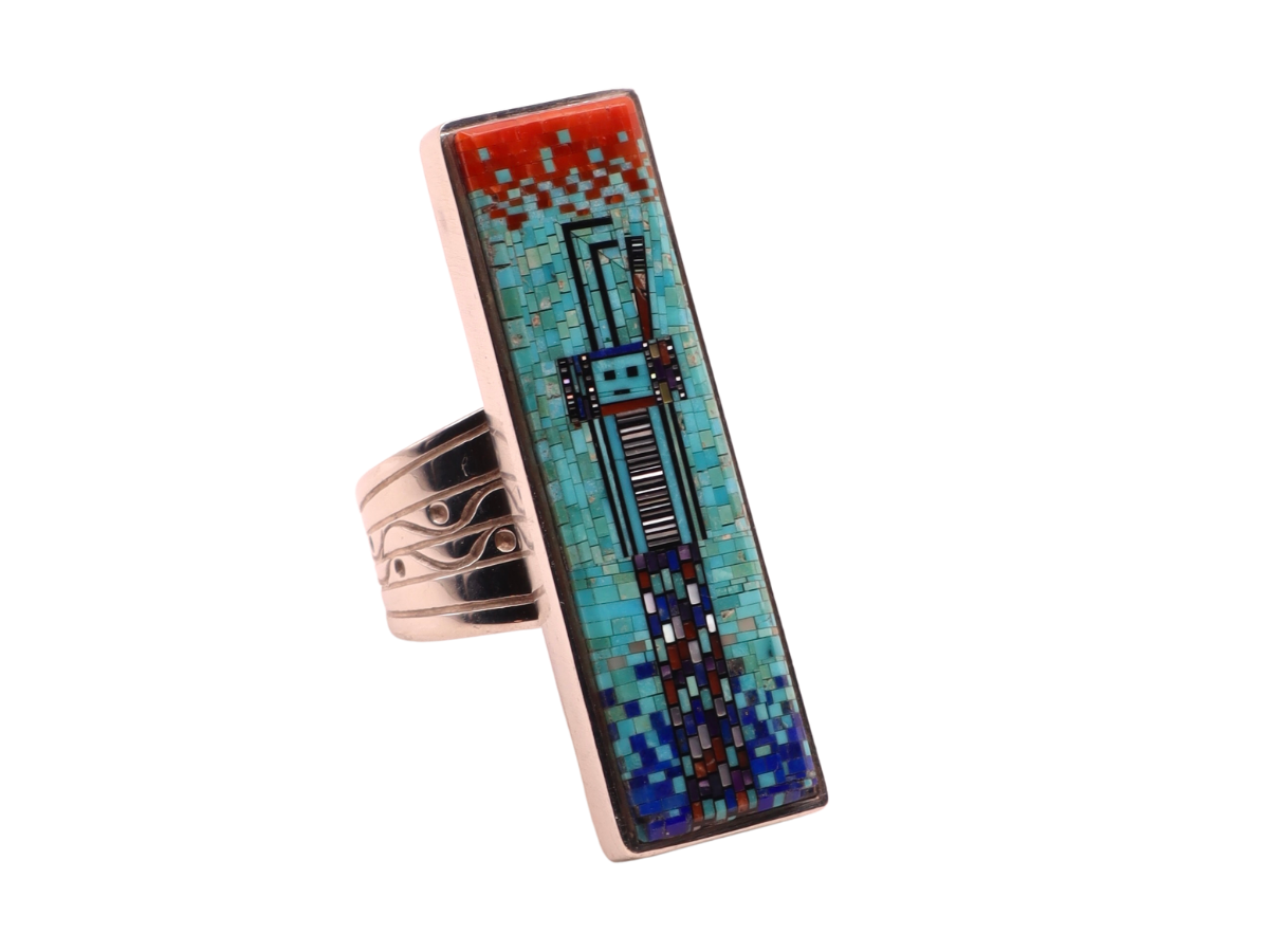 Carl and Irene Clark Silver Inlay Ring