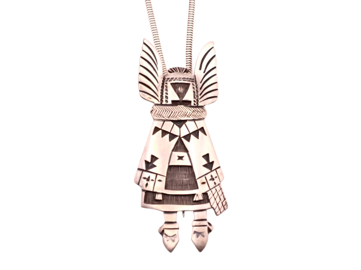 Norman Honie Sr. Silver Crow Cachina Pendant
