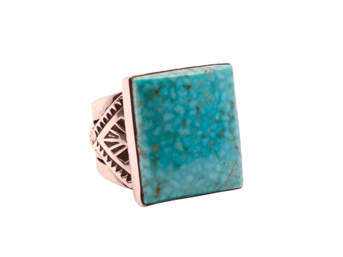 Water Web Kingman Square Silver Ring 10.5