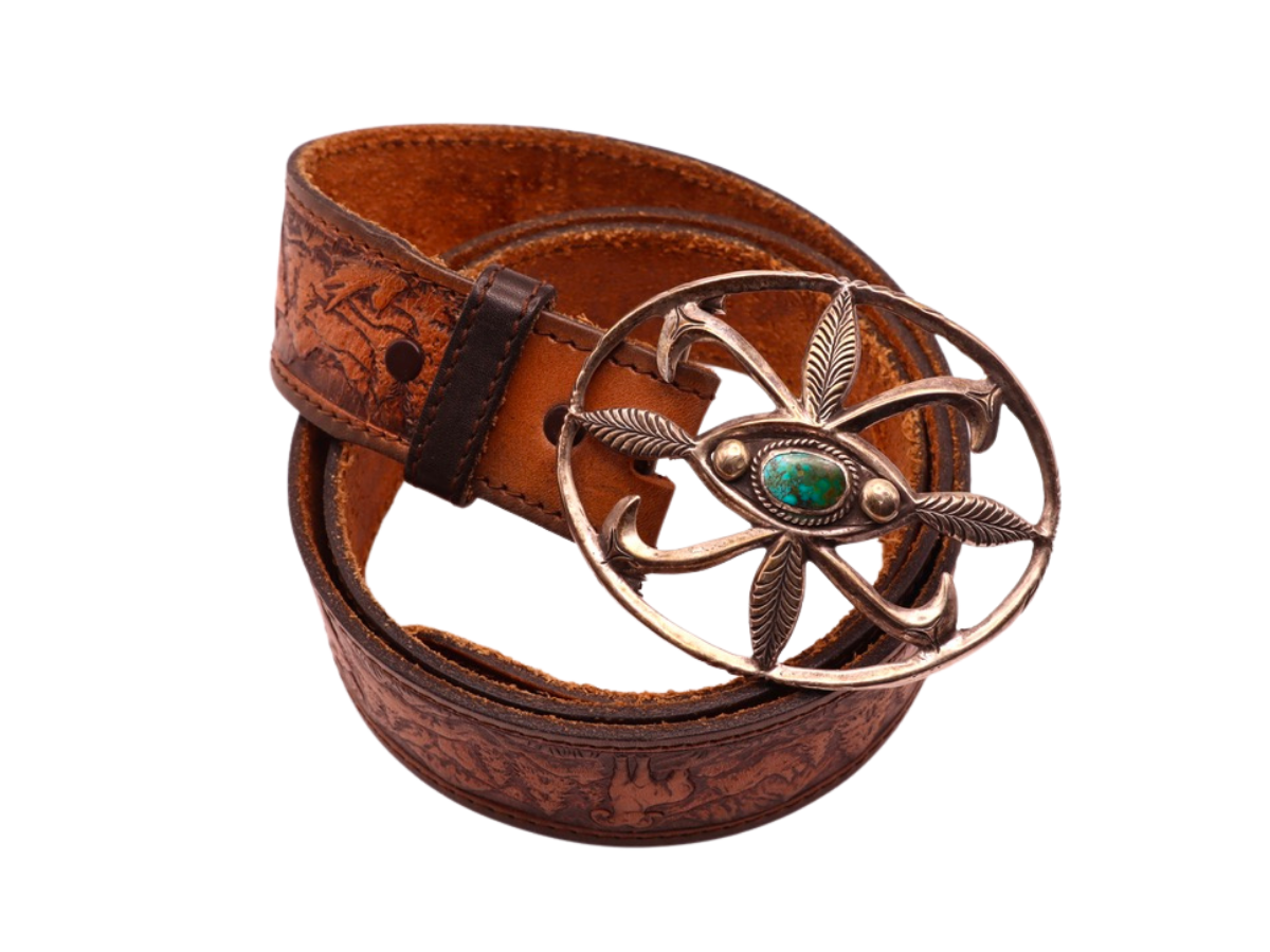 Glen Adakai Sandcast Turquoise Belt