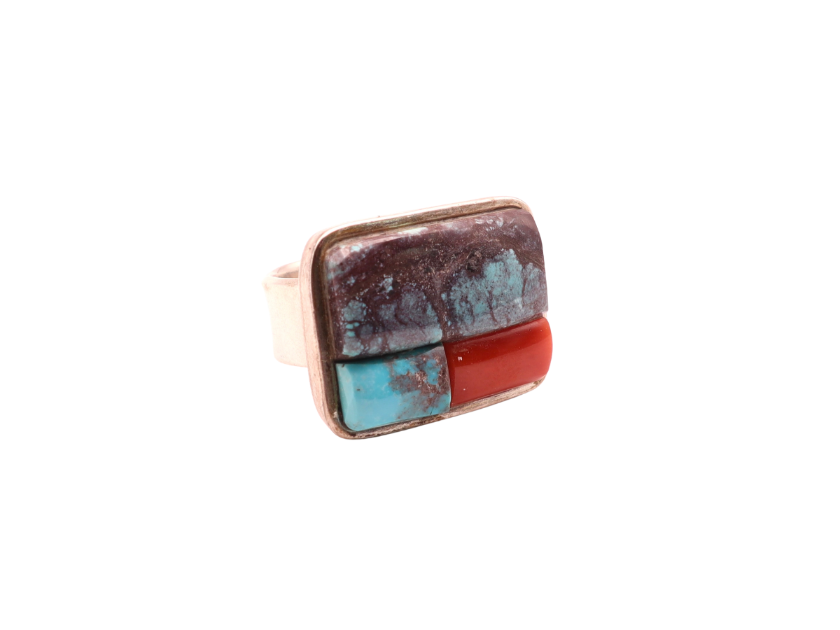 Lyndon Tsosie Bisbee and Coral Square Inlay 6