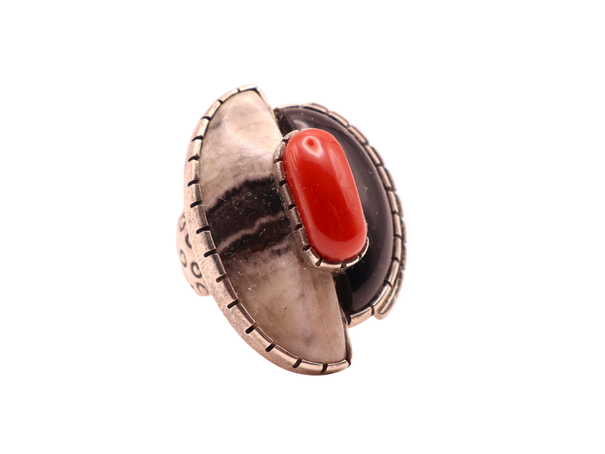 Vernon Begaye Large Modern Art Ring 7.5