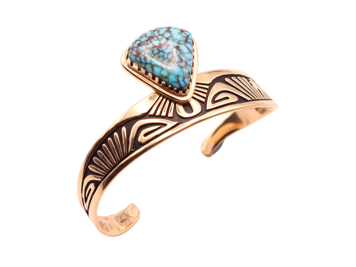 Steven J. Begay 14k Nevada Blue Bracelet 6.25 to 6.5