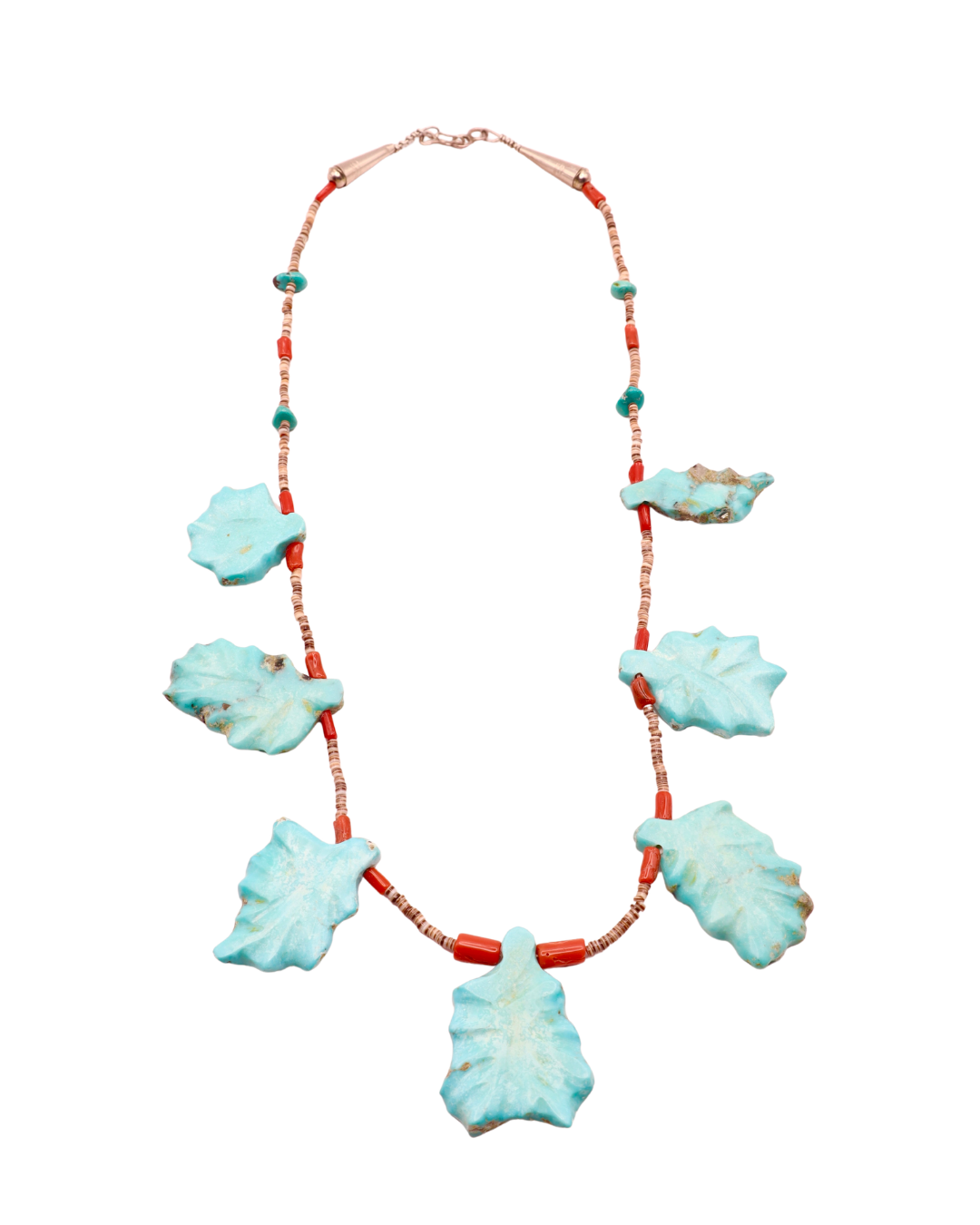 Sarah Leekya Turquoise Leaf Necklace