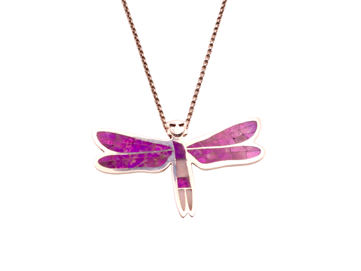 Rolanda Haloo Opal and Sugilite Dragonfly Pendant