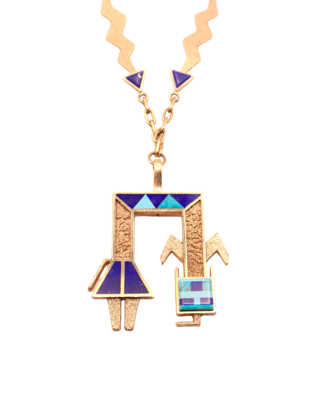 Al Nez 14k Lapis and Turquoise Necklace