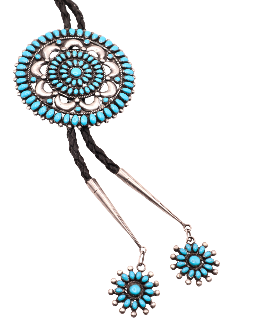 Phillip and Virginia Byjoe Sleeping Beauty Navajo Cluster Bolo