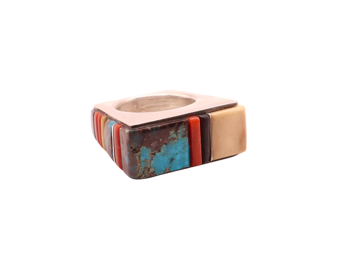 Wes Willie Square Inlaid Ring 7.75