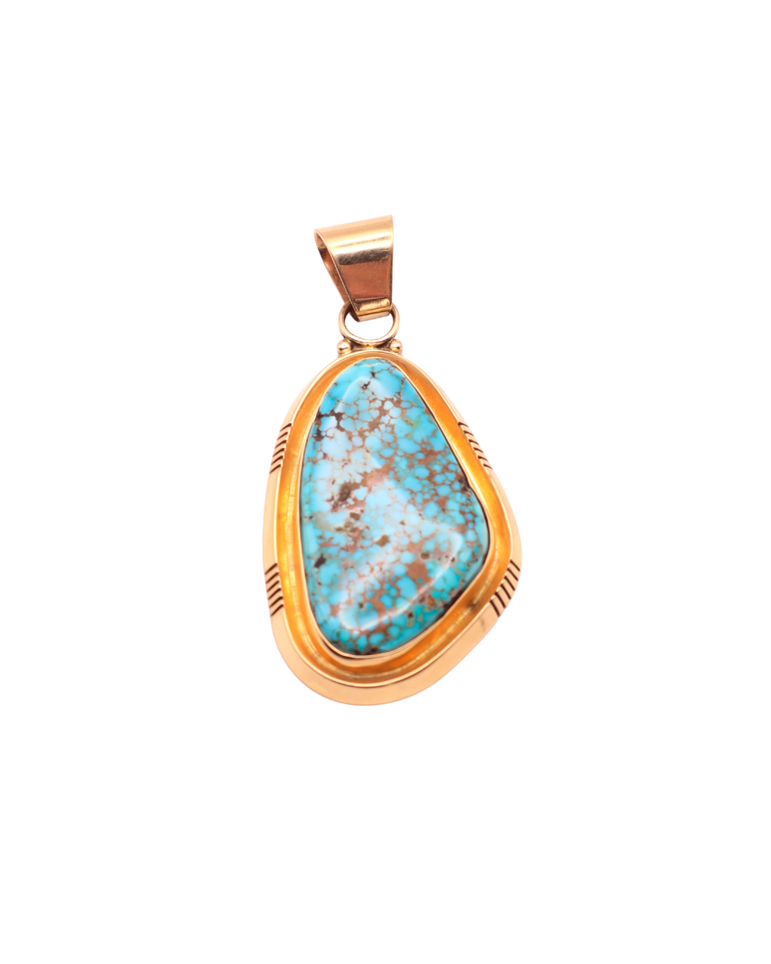 Tim Bedah 14k Gold Nevada Blue Pendant